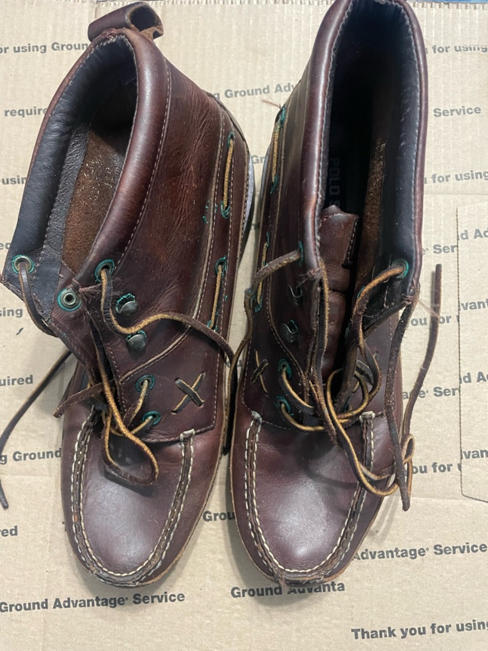 Polo by Ralph Lauren Dark Brown Leather Boat Shoes
